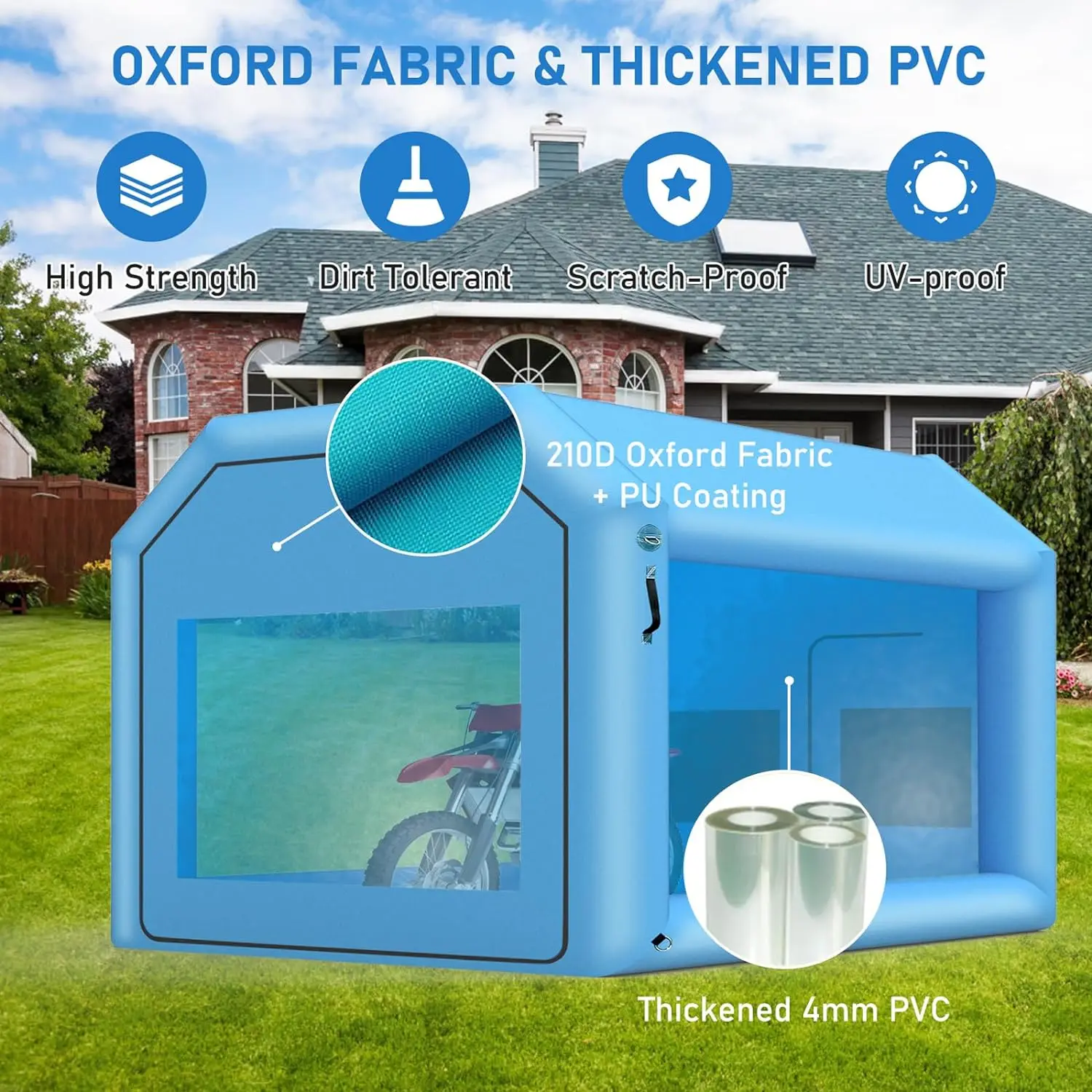 Inflatable Spray Booth with Powerful Blower and Air Filter System Portable Paint Booth Tent for Car Parts Motorcycles Furnitures