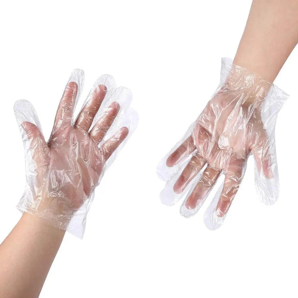 custom OEM Plastic Transparent Disposable PE gloves