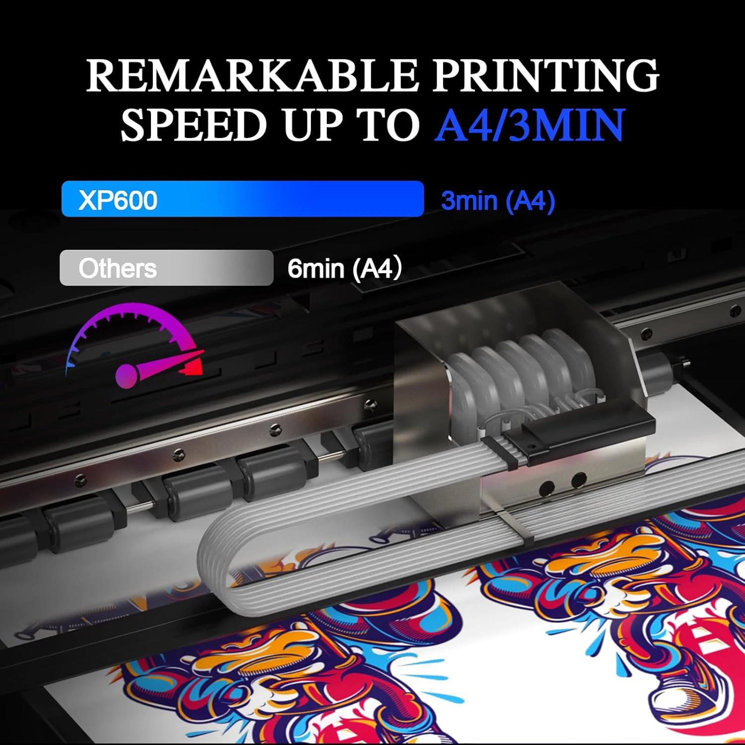 Unic DTF Printer with Roll Feeder-XP600 Doubled Printing Speed Compared to L1800 and L805 DTF Printing Machine