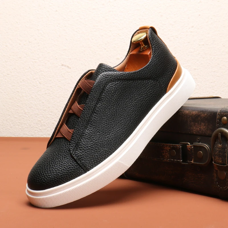 Custom Designer Fashion Black Color Skateboard Shoes Flat Sports walking shoes wear-resistant breathable men casual shoes