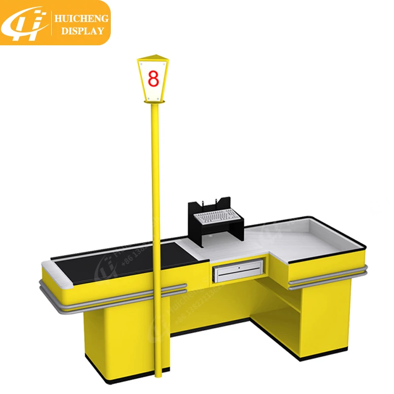 supermarket electric conveyor belt checkout counter cashier counters