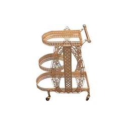 Мебель для отеля и дома, роскошная тележка для бара с золотой металлической рамой, тележка для напитков