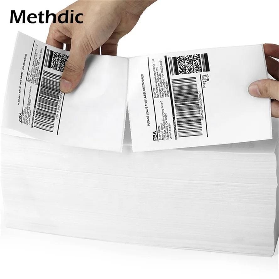 Methdic Self Adhesive 4x6 Folding Thermal Label Shipping Label 2 Per Sheet