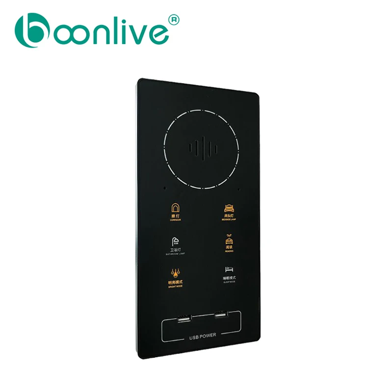 Boonlive Shenzhen RS485 Hotel Lighting Control System Voice Control Wall Pad Touch Button Smart Switch