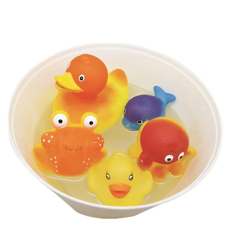 CE Sea Animal Fish Frog Whale Temperature Testing Hot Water Changing Color Rubber Bath Duck for Kids