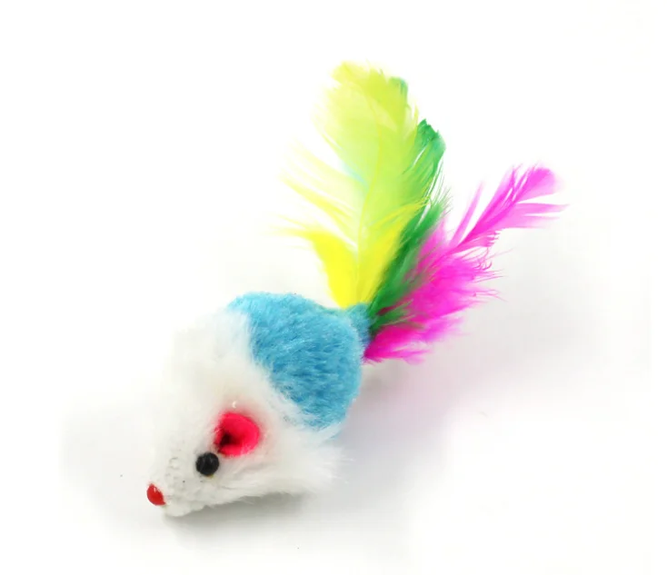 Оптовая продажа, плюшевая игрушка в форме мыши, пера, кота