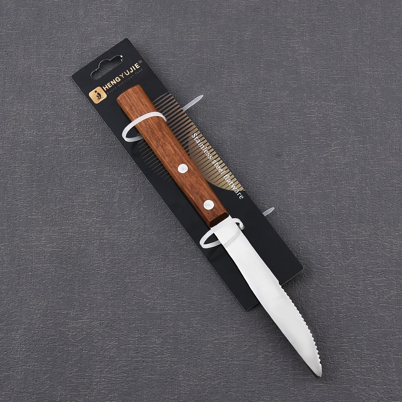 wholesale good chinese cheap spoon fork knife flatware metal stainless steel cutlery set with wooden handle flatware