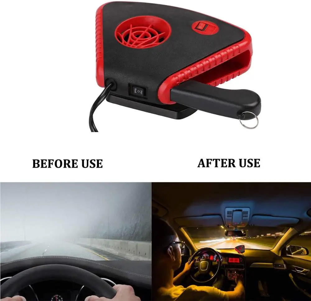 Стекло для защиты от ветра, автомобильный обогреватель портативный автомобильный обогреватель подушка безопасности-12V для грузовых автомобилей, тепла вентилятор охлаждения 150W 3-сетевую розетку в прикуриватель