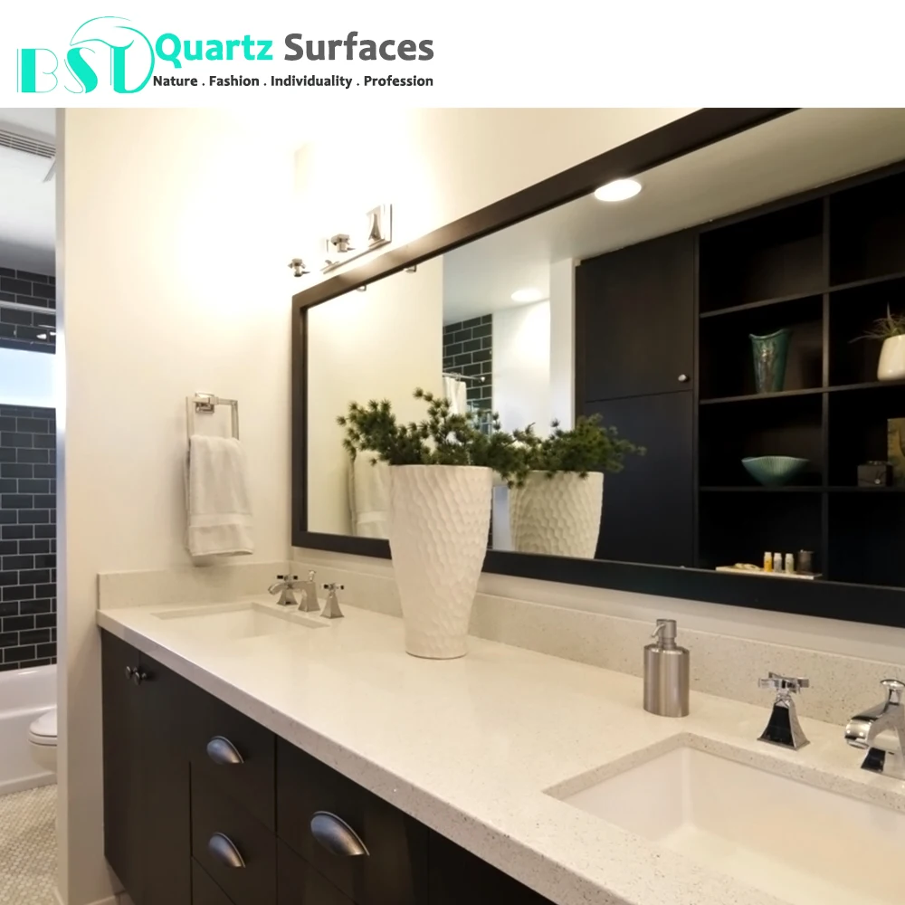 White Sparkle Quartz Stone Slab with Silver Metal Calcatta Gold Quartz 6mm-30mm thick Calacatta White