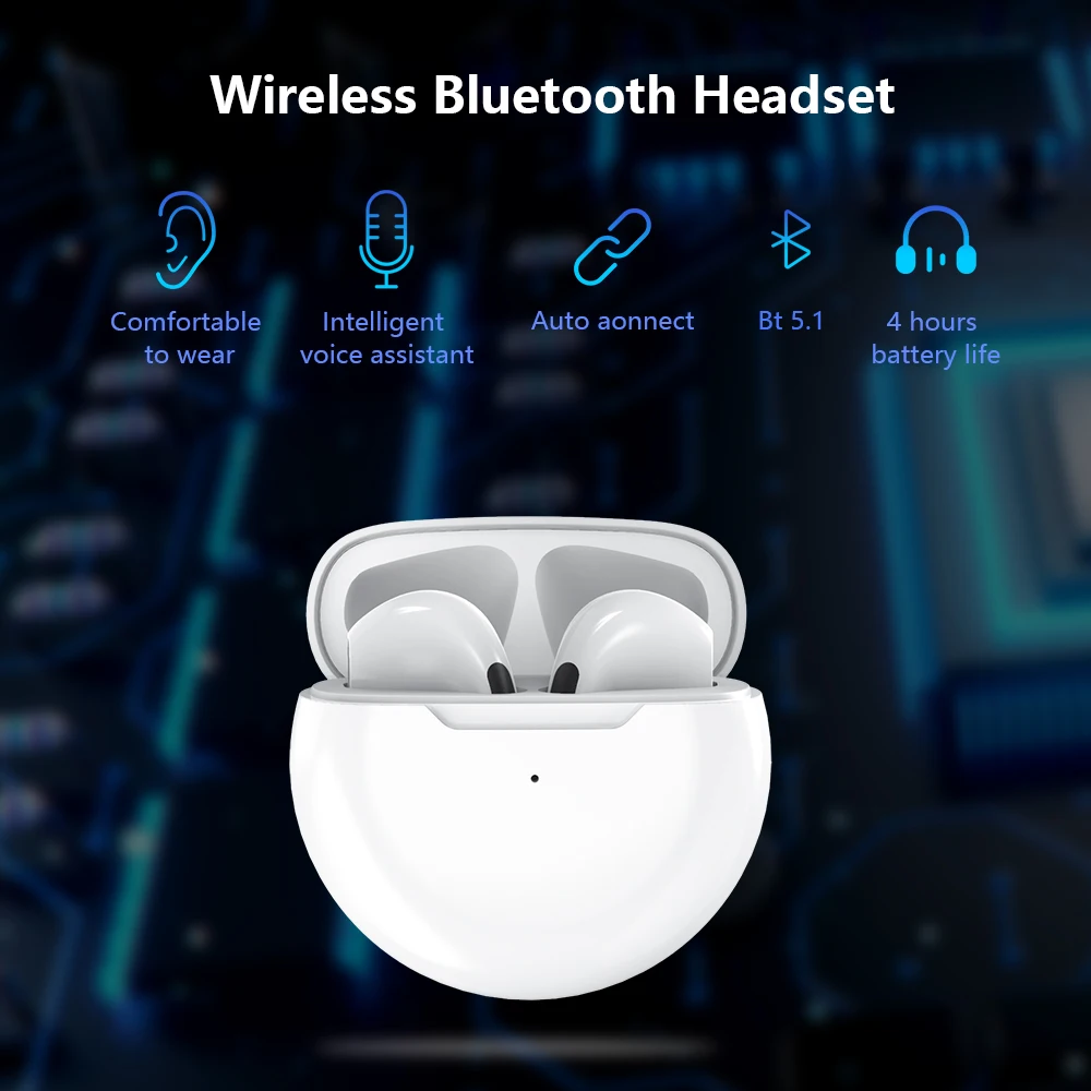 Wholesale Mini Air Pro 6 Ear Buds Headphone TWS Wireless Earphone Handfree Waterproof Headset Pods Pro Earbuds