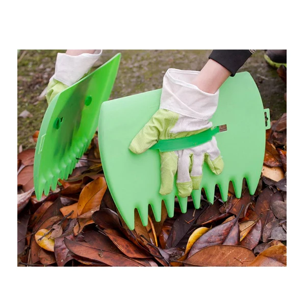 
Yard Garden plastic green hand leaf scoop leaf collector and grass bear claw rake 