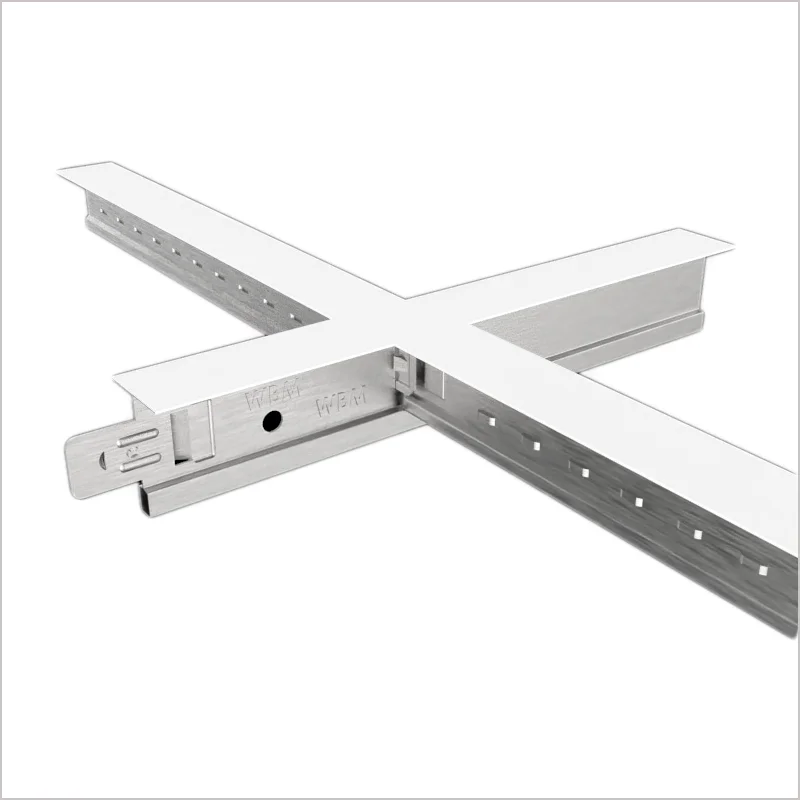 WBM CUSTOMIZED CLASSIC HOT SELLING DURABLE GALVANIZED STEEL T24 WHITE FLAT SYSTEM PROFILE SUSPENDED CEILING T GRID FOR DRYWALL