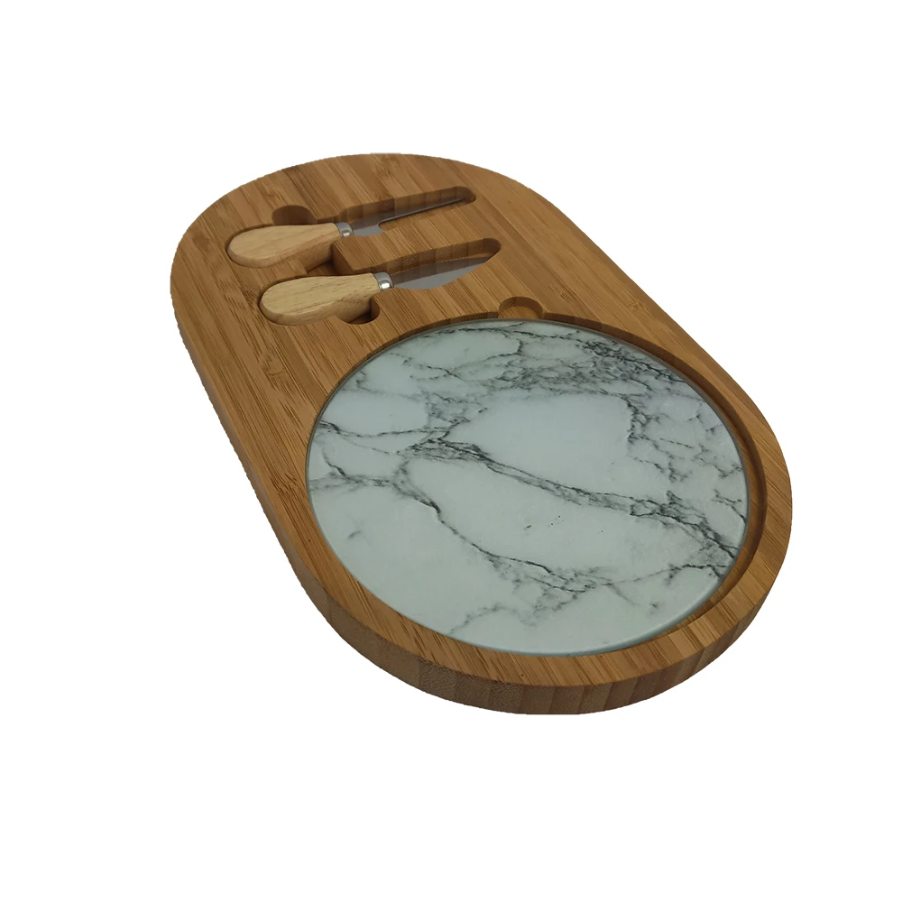 
Cheese Knife with Tempered Glass Cutting Board Bamboo 