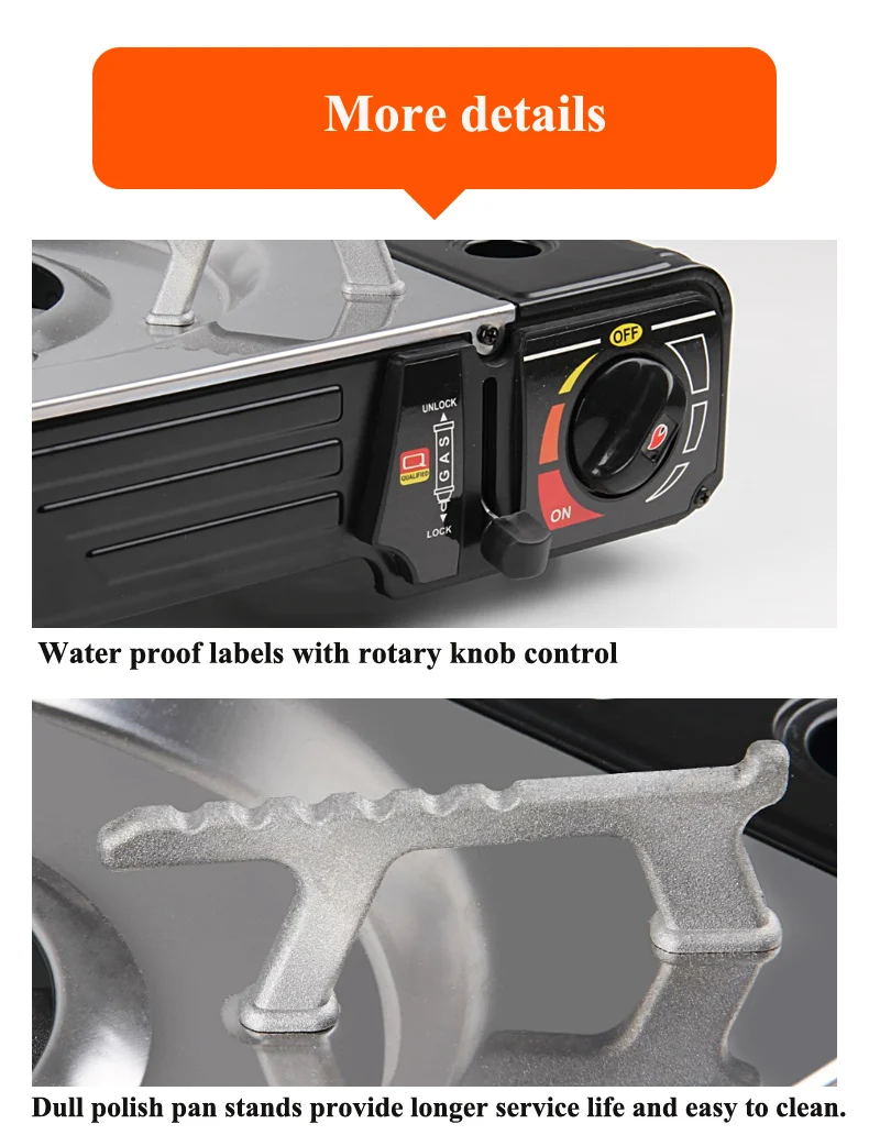 Hot  Sales  Gas Stove 3 Burners Stainless Steel Table Household Free Spare Parts Gas Cooktops Electronic Ignition