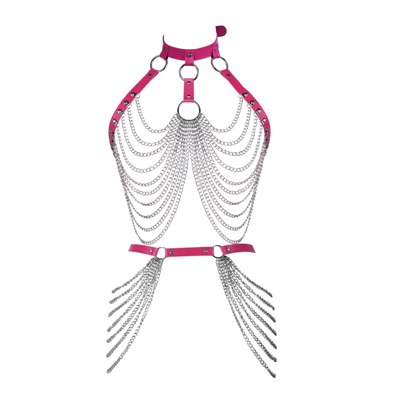 2023 New style Leather Women Gothic Garter Belts Lingerie Bra Top Adjust Strap Sexy Set Hollow Out Halloween Carnival Set