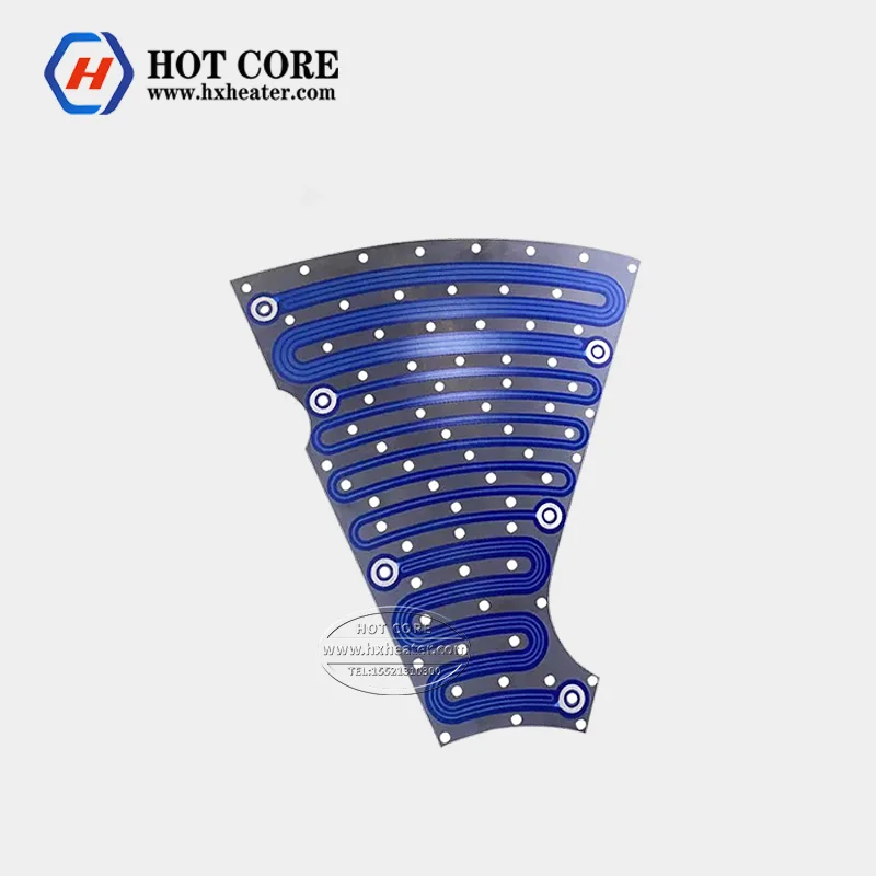 High thermal efficiency thick film heater irregular heating plate