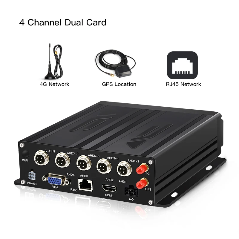 CCENTEN  4CH SD Card CCTV MDVR 1080P With 4G GPS Vehicle Car Black Box  Mobile MDVR Security Camera System