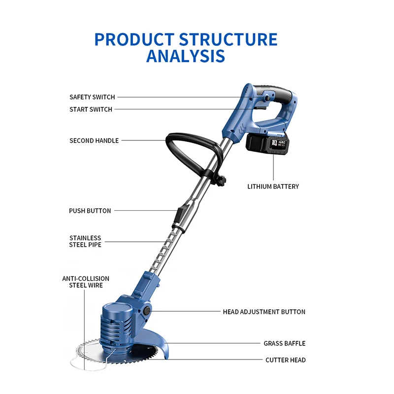 Lawn Mower 21V Garden String Trimmer Electric Weeder Small Household Lawn Mower grass lawn mower