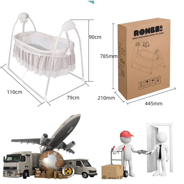 Foldable baby girl cot electric bassinet rock sleeper automatic swing baby bed