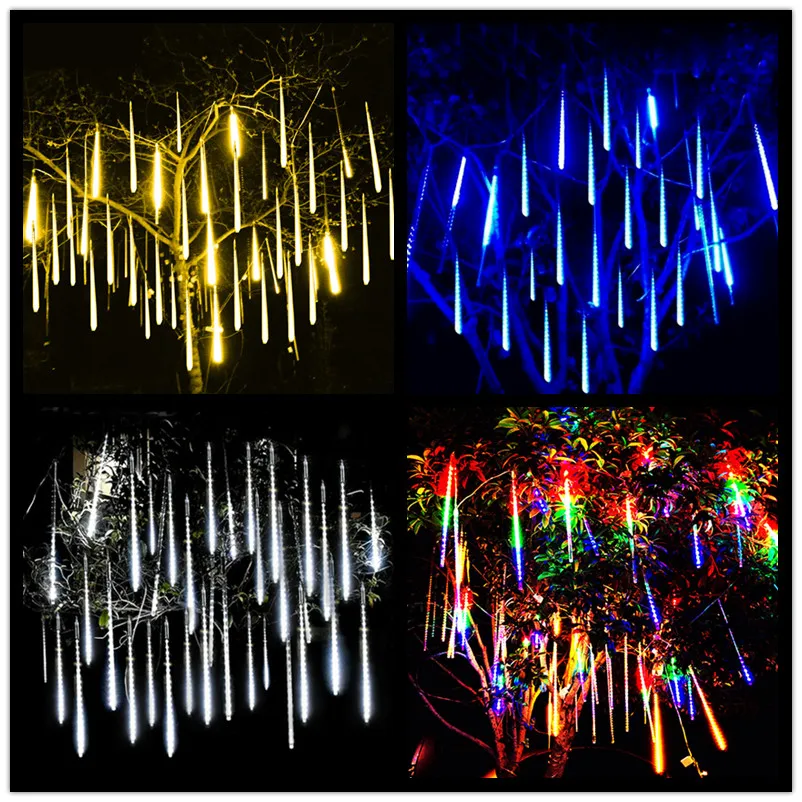 Hot selling meteor christmas lights AC Plug luces de navidad tubes meteor shower 50cm for christmas outdoor