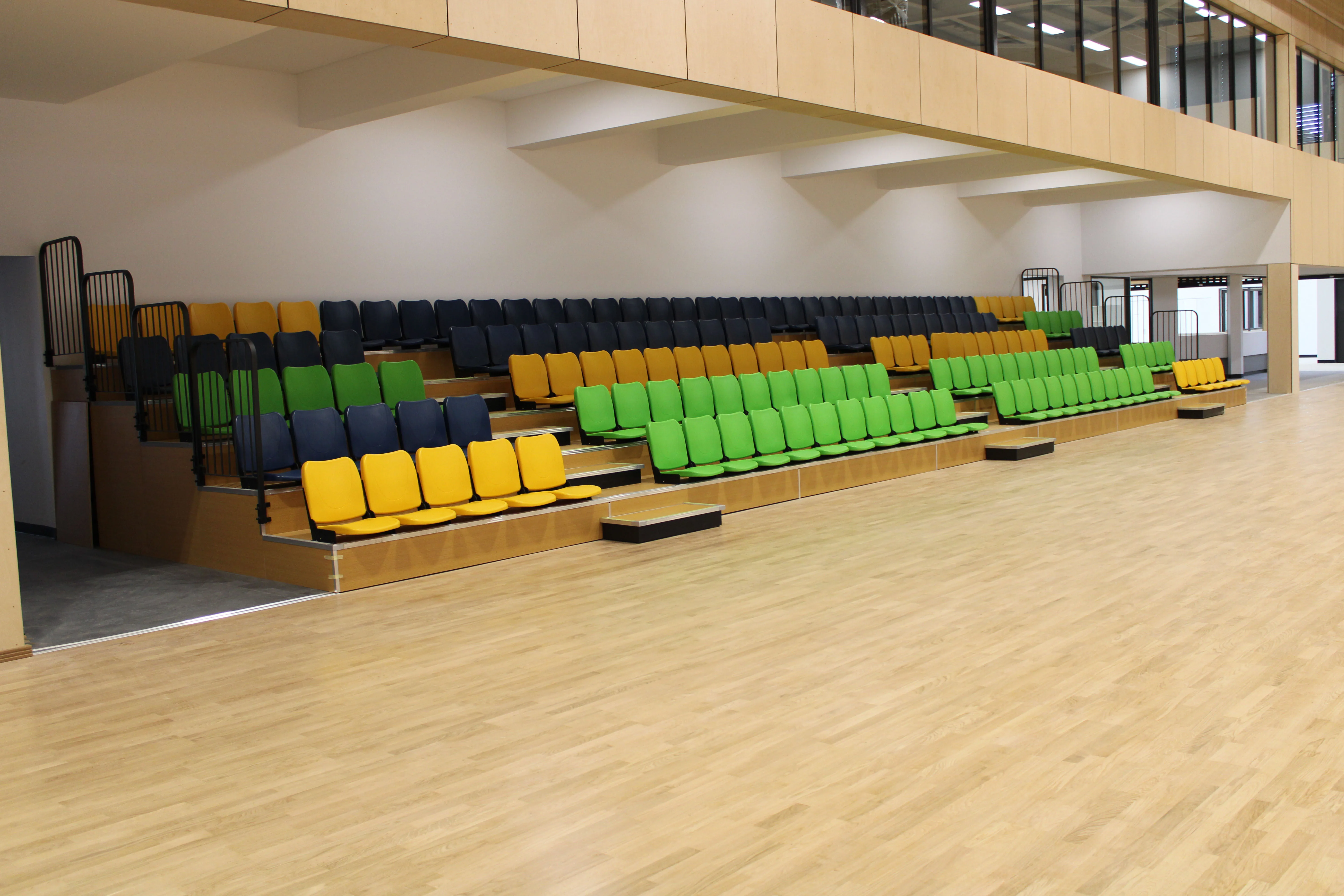  Telescopic Seating System With Indoor Polymer HDPE Seats Retractable Bleacher For Stadiums Theater Stage Sports