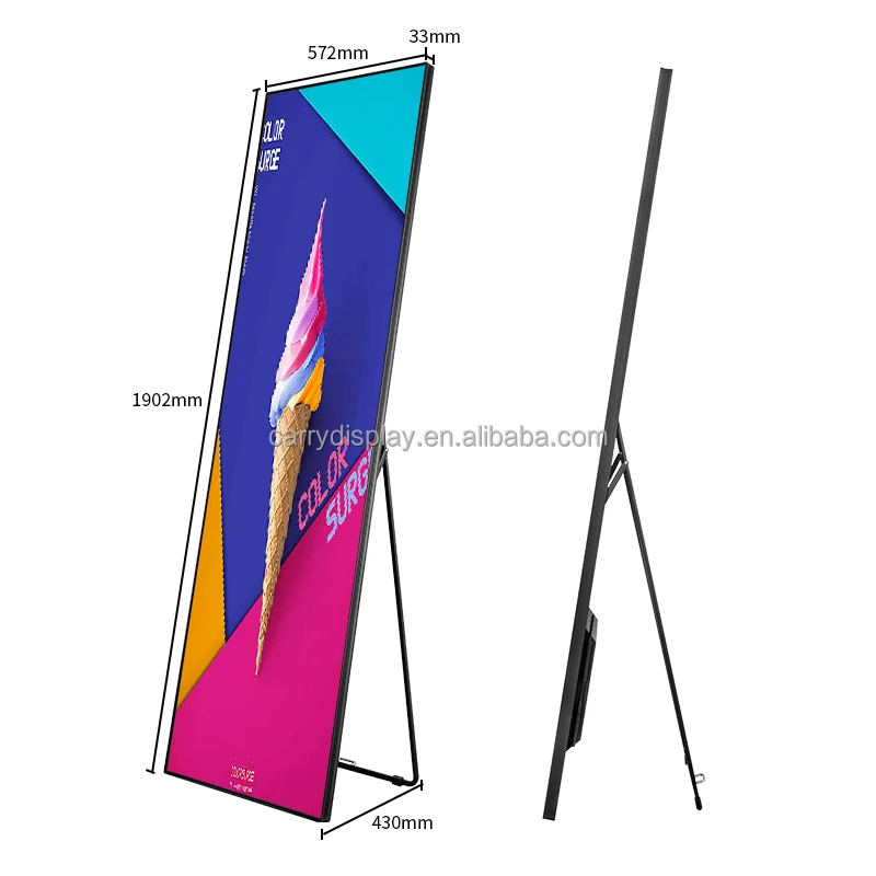 Outdoor Advertising Display Standing LED Poster P2.5 Full Color CE ROHS FCC 6500cd/sqm 640x1600
