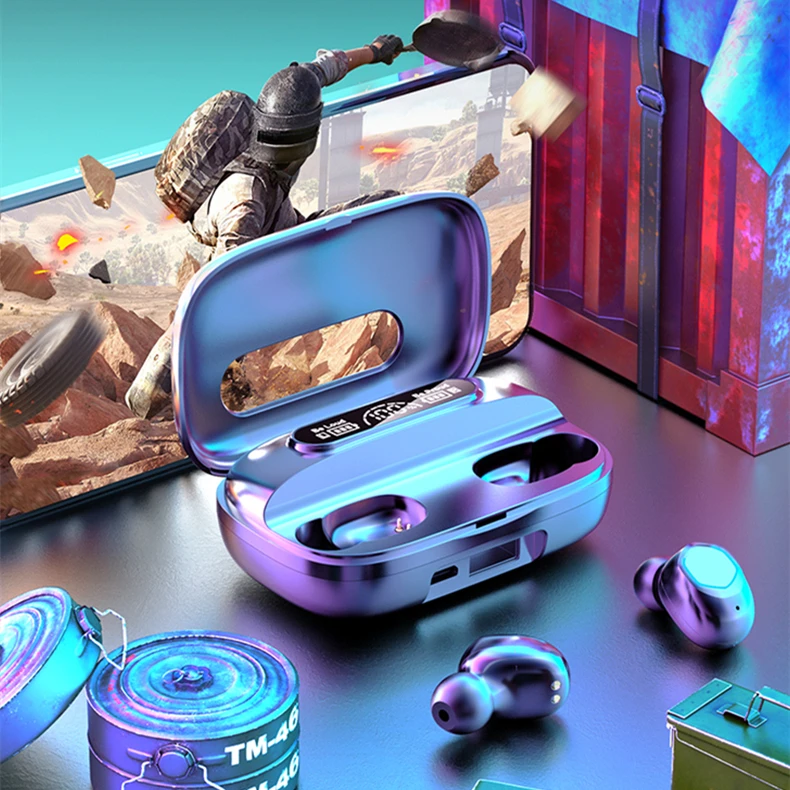 New Game Sports Blue Tooth Touch Headphones Tws In-ear Mini Earbuds Headphones Digital Display Power Bank for Iphone