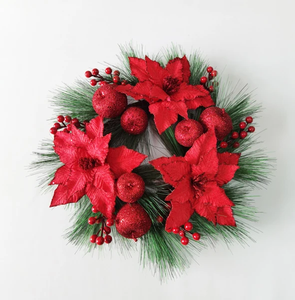 Factory wholesale  wedding  red  garland artificial front door wreaths  artificial flower artificial fruit wreath