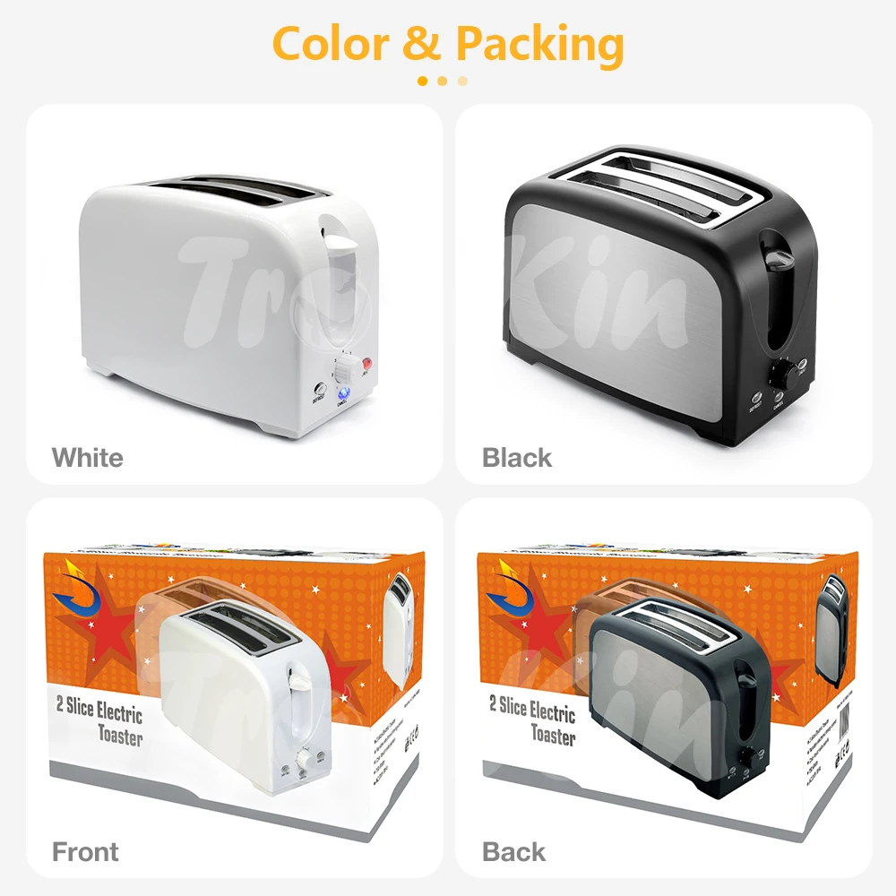 Автоматический выдвижной тостер для хлеба 800 Вт для домашнего использования с панелью из нержавеющей стали