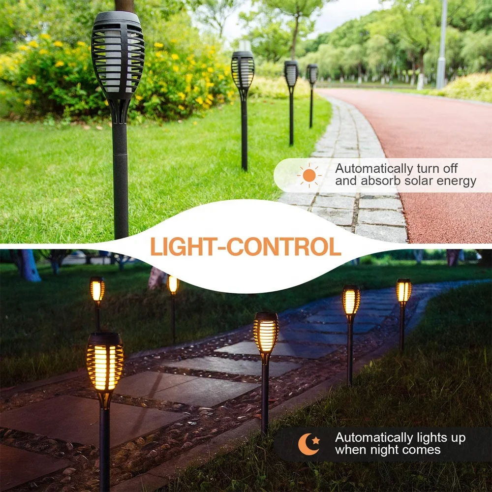  12 33 51 72 96 leds бамбуковые мерцающего огня танцы на улице декорации для ландшафтного дизайна Солнечный свет пламени двор сад патио