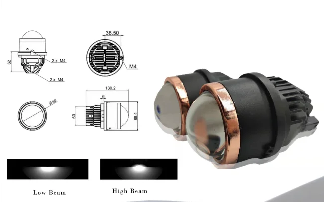 2022 Car Bi-led Projector Lens Light 9  halo headlights and fog lig For Headlight Projector mini fogging headlight lenses