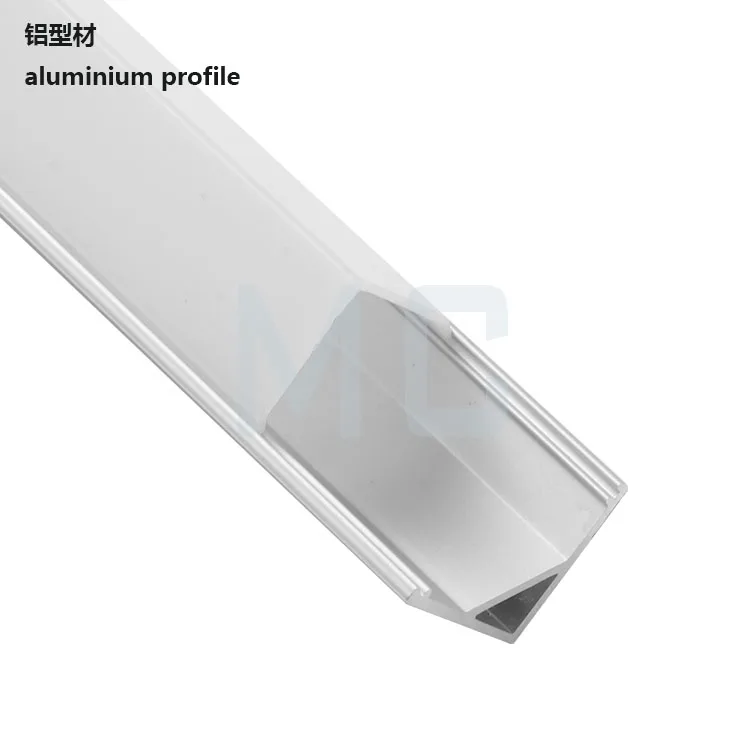 45 degree triangle led aluminum profile with flexible strip for corner lighting 16*16mm