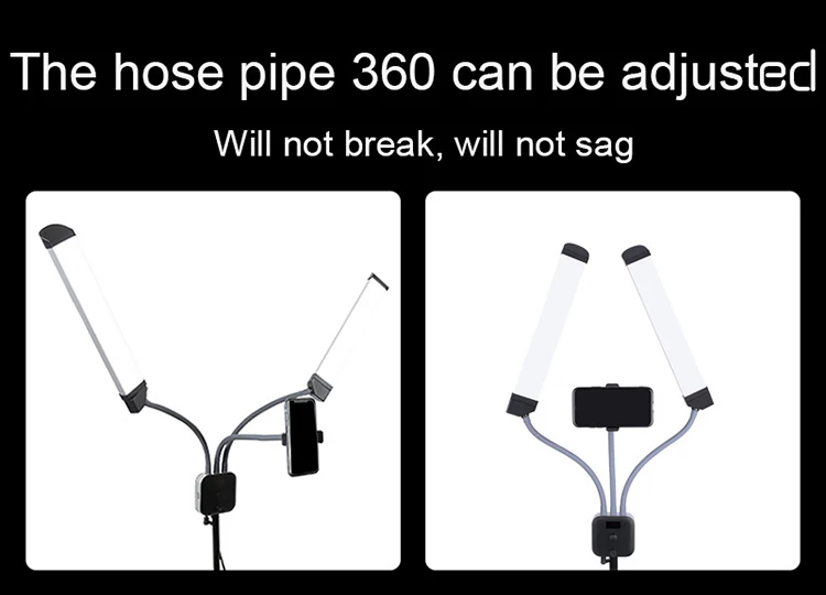 
Photo Studio Twin LED Dual Arms Ring Fill light 3000K-5500K For Camera Video 
