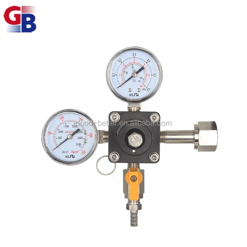 BA10653 горячая Распродажа полностью латунный квадратный два датчика Co2 /N2 Регулятор