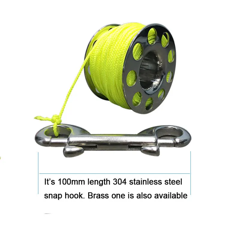 Stainless steel Nylon Line 75 ft 100 ft 150 ft Diving Reel ,Finger Reel Spool for diving Aluminum Lightweight Scuba Finger Reel