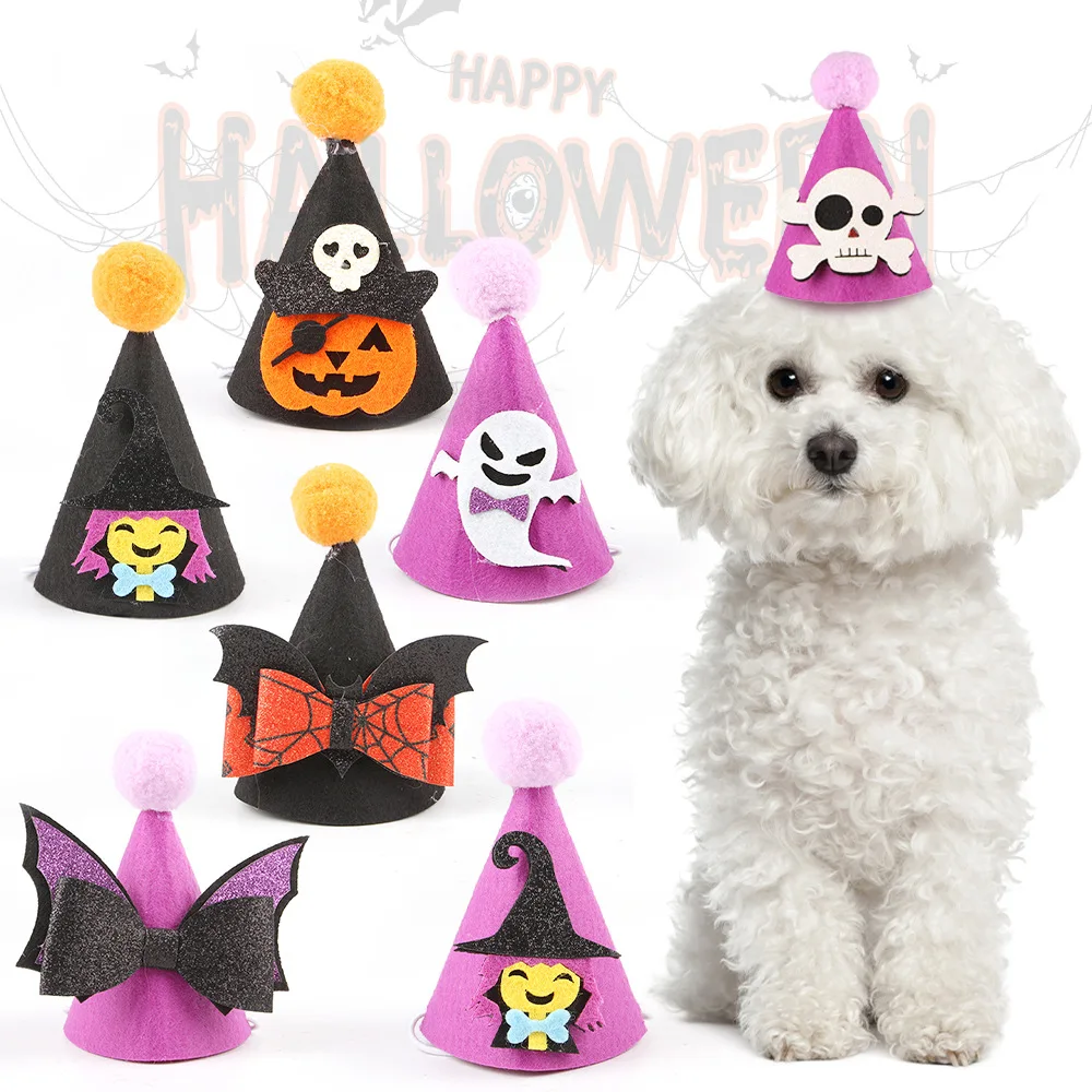 New Design Halloween Cat Costume Bat Wings Witch Cloak Wizard Hat for Cats Cosplay Halloween Party Decoration Bat