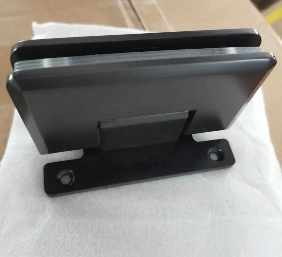 H back plate  heavy duty frameless shower enclosure door  pivot hinge of   Brass wall mount matte black glass shower hardware