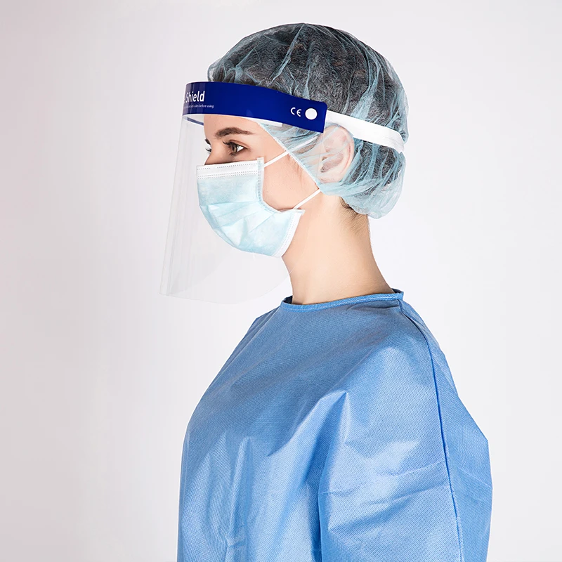 Healthcare Worker Adjustable Headband Industrial Clear Medical Disposable Face Shield Cover Protective Isolation Mask