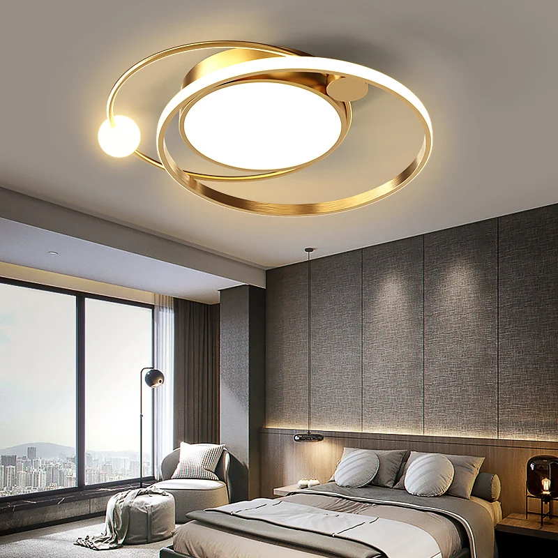 Modern LED Ceiling Lights With Remote Control For Living Room Master Bedroom Study Gold Luxury Indoor Chandelier Ceiling Lamp