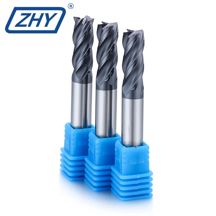 ZHY High Performance General Type Coated Flat Endmill HRC55 Square End Mills