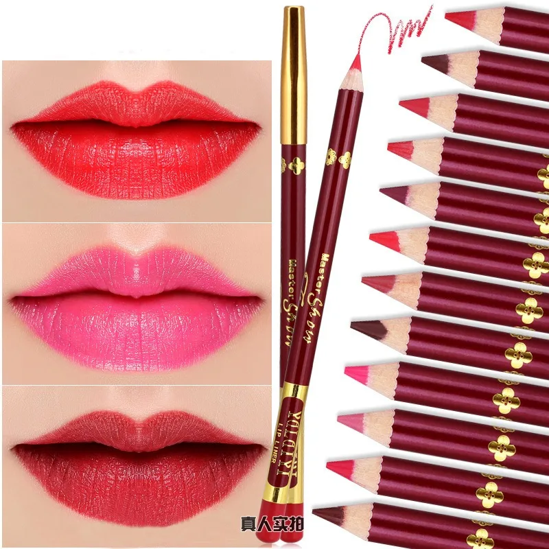 Yaraiyi embroidery lipliner 13 color matte waterproof hard to decolour velvet lipstick pen makeup manufacturers wholesale