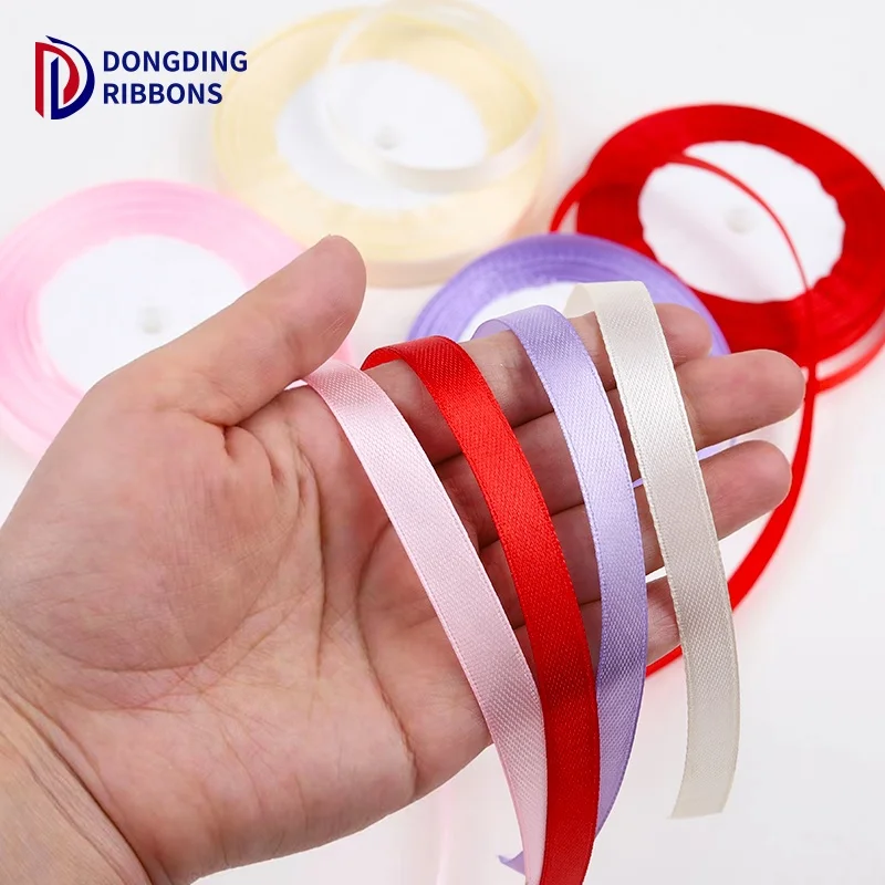 Wholesale 196 Color Packing Solid Color Satin Ribbon in Stock Decoration Strip Ribbon for Gift Decoration