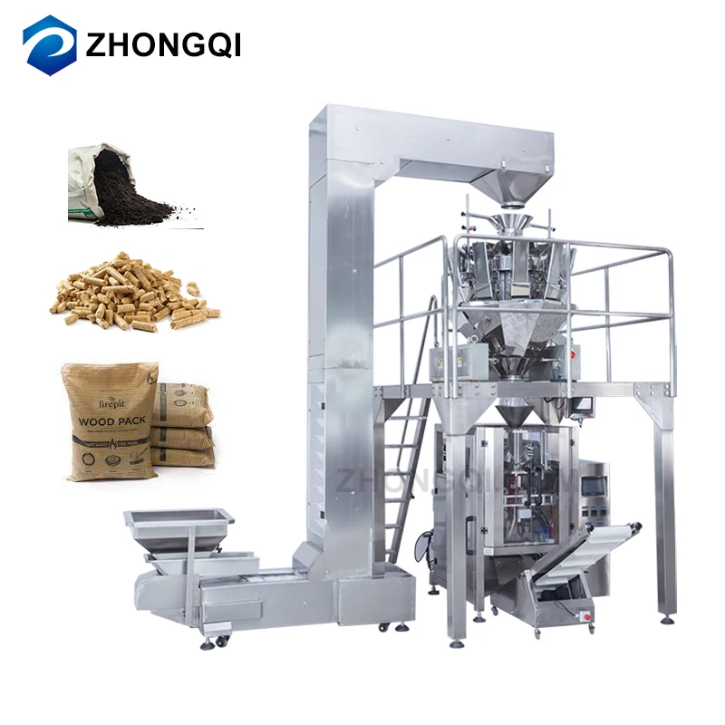 
Automatic feeding to packing pellet organic fertilizer packing machine for 25kg chicken manure pillow bag pack 