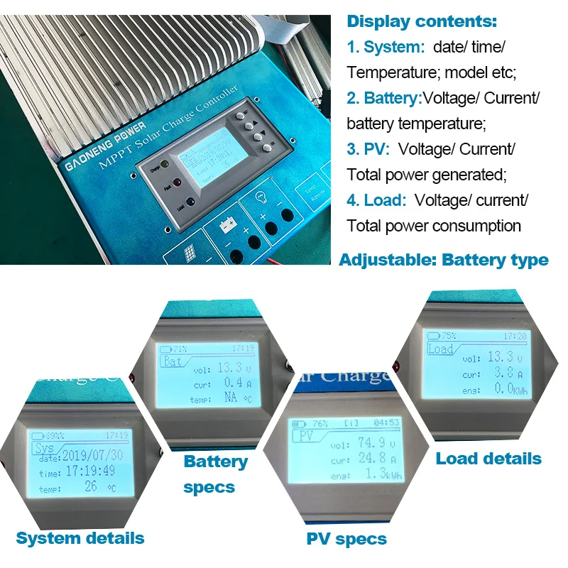 
China Factory price 40A /50A /60A MPPT solar charge controller 