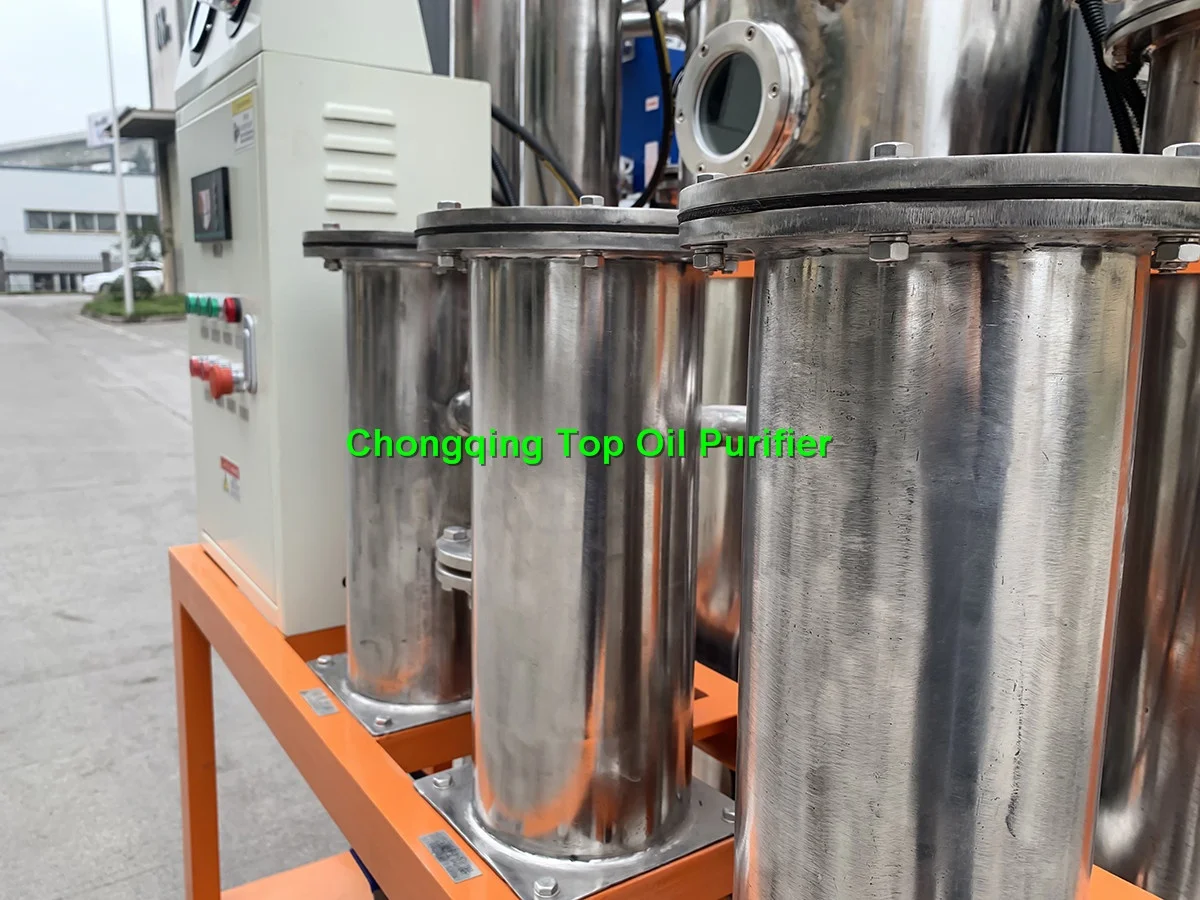 Back-flushing system equipped oil refinery plant/ Palm oil purification/ Used cooking oil processing machine