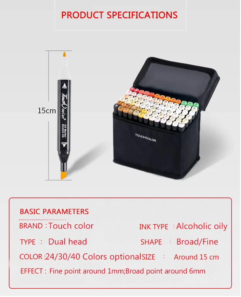 
Dual Tips Design Character Skin Painting Colorful Art Paint Marker Pen 