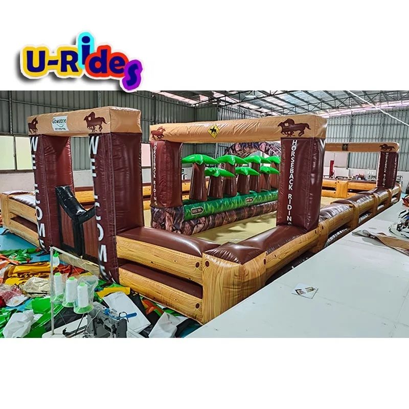 Outdoor Inflatable Horse Race Track Safe Area Air Fence for Adults and Kids Indoor Sports Game Fences for Fun and Exercise