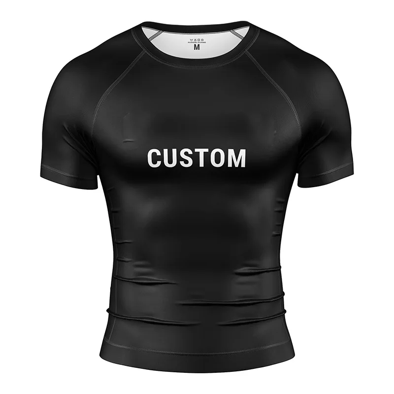 Wholesale Polyester Breathable Sublimation Printed High Quality Custom Design Rashguard Men Short Rash Guard
