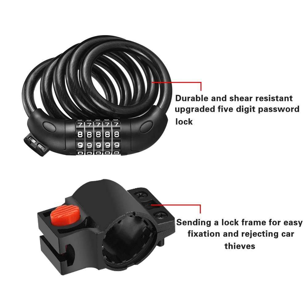 Bicycle Password Portable Mini Bike Cable Lock Durable Road Mountain Bike Frame Lock Universal Bicycle Safe Locks