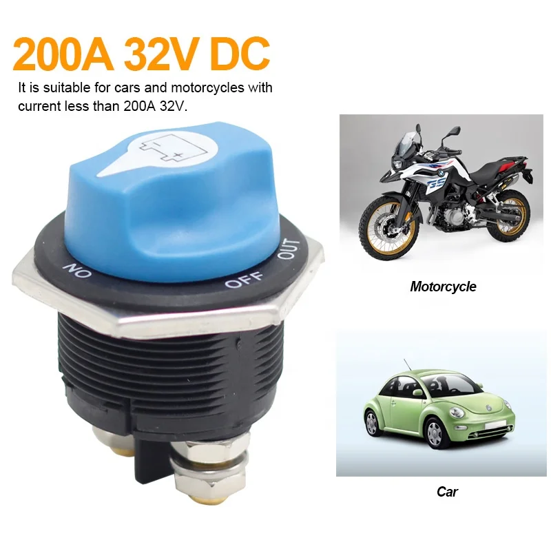200A Max 32V DC 2 Position Battery Isolator ON OFF Kill Switches Battery Power Cut Master Switch Disconnect Isolator for Car